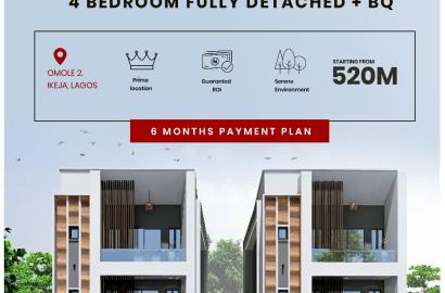 4 Bedroom Fully Detached Duplex+Bq For Sale at Omole Phase 2 Ikeja
