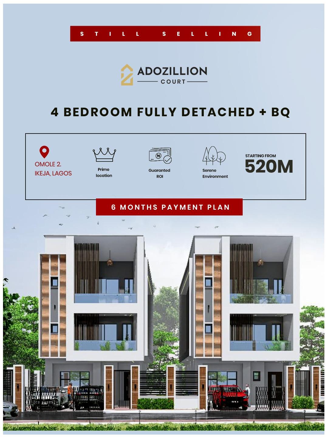 4 Bedroom Fully Detached Duplex+Bq For Sale at Omole Phase 2 Ikeja