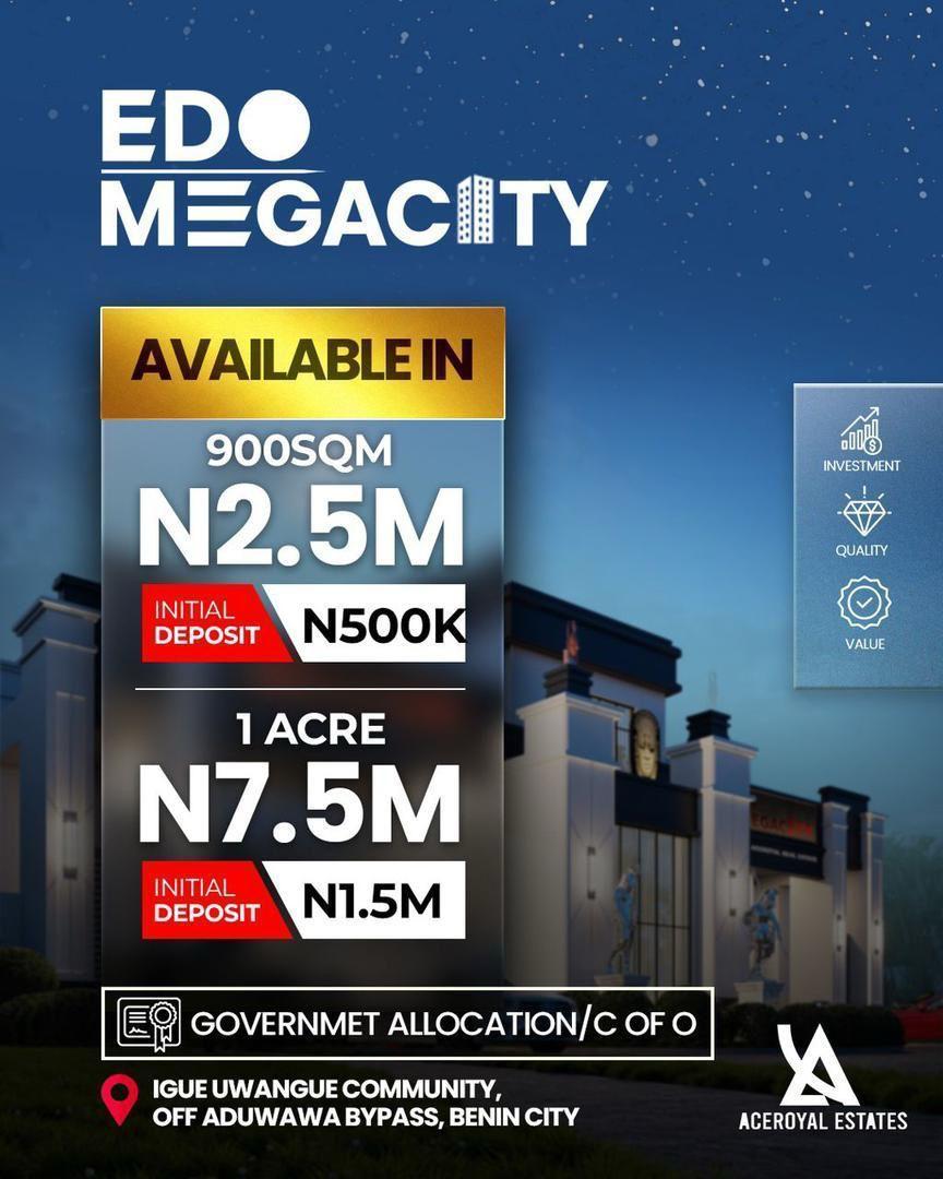 Prime plots of Land at Edo State with Govt Allocation/ C of O