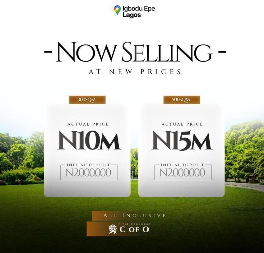 C of O property in a high rise area in Epe