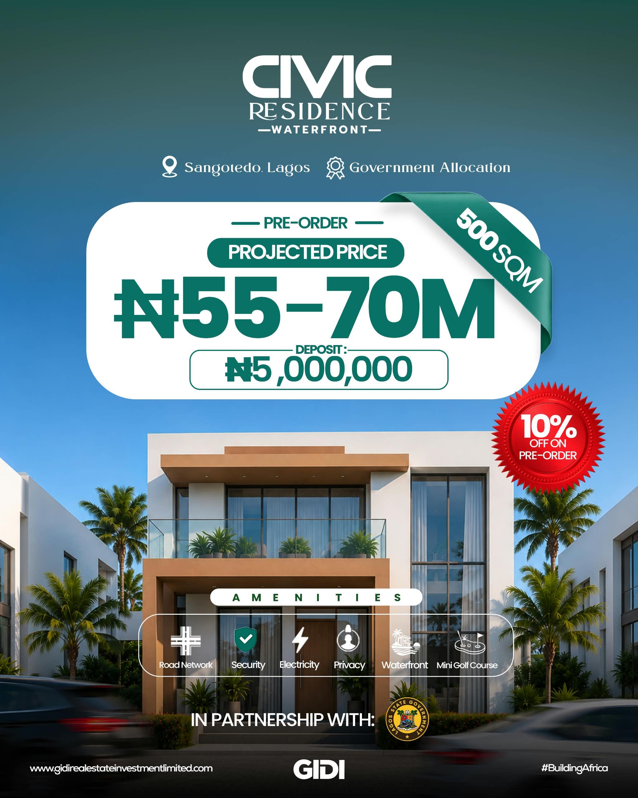 Waterfront Property - GOVT ALLOCATION